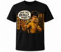 What They Really Wanna Do black graphic t-shirt with martial arts comic style design